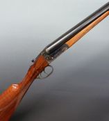 Essex 12 bore side by side shotgun with engraved locks, trigger guard, underside and top plate, gold