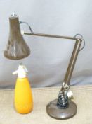 Retro Anglepoise 90 lamp and a BOC soda siphon