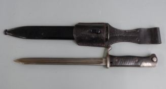 German S98 pattern bayonet with some clear stamps to ricasso and crosspiece, engraved grips, 23.