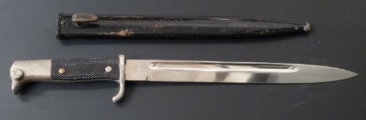 German KS98 pattern bayonet with E Pack & Sohne maker's mark to ricasso, 25cm fullered blade and
