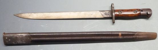 British 'Indian' pattern bayonet No1 Mk2, clear stamps including RFI to ricasso, blade length 30cm