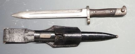 German 1871/84 pattern bayonet with CEWG to ricasso and IN73944 to crosspiece, 24cm fullered