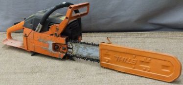 Husqvarna petrol chainsaw, model number rubbed, cutter bar approx 24inches