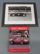 Poetry In Motion autobiography of Tony Brooks hardback book together with a black and white print of