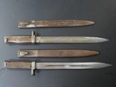 Two German Ersatz all steel bayonets, one with acceptance stamp, one stamped 188 to grip, both