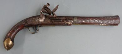 Flintlock hammer action blunderbuss with crown over 'GR' cypher and 'Tower' stamped to the lock, all