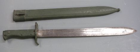German 88/98 pattern Ersatz all steel version of the 98/05 'butcher' bayonet, with grooved grips,