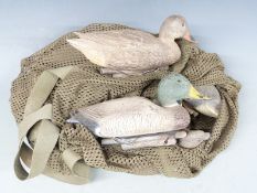 Eight duck decoys in carry bag