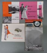 Classic motoring brochures including VW commercial and micro buses brochure numbered 58 (likely
