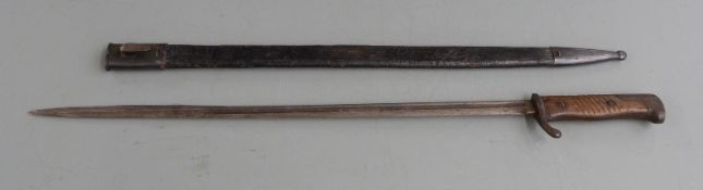 German 1898 pattern original bayonet for the Mauser rifle, Simson & Co makers with 52cm quillback