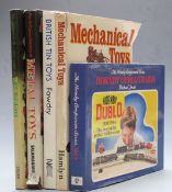 Five toy related books comprising The Hornby Companion Series Hornby Dublo Trains Michael Foster,