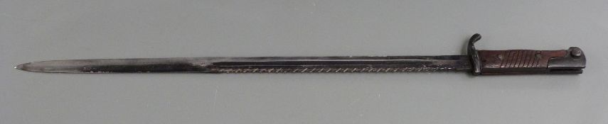 German 1898 NCO's sawback bayonet stamped PD Lumeschloss to ricasso with 52cm sawback fullered