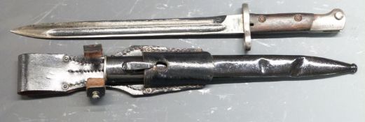German Mauser bayonet similar to 81/74 pattern, B1348 to pommel, Simpson and Co makers, 28cm
