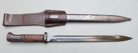 Czechoslovakia 1924 pattern bayonet stamped DOT and 36369 to ricasso, with 30cm fullered blade,