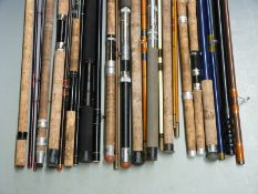 Sea fishing rods including Edgar White Wonder, Abu Pacific 630, Atlantic 484, Milbro Carbon 11ft,