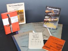 Various books on bayonets and fighting knives including History of the German Bayonet by G.Wheeler