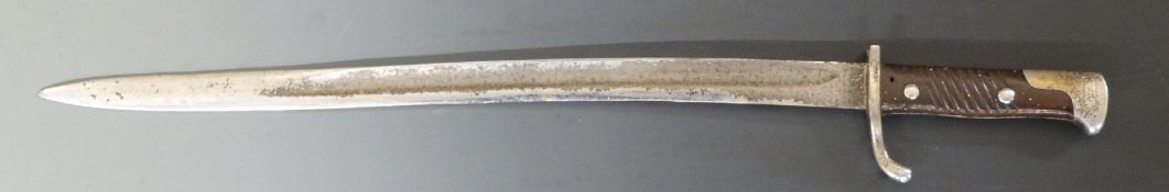 German S69/98 pattern bayonet with grooved wooden grips and 47cm fullered Yataghan blade