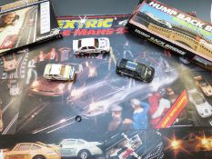 Scalextric Le Mans 24 Hour model motor racing set together with a Hump Back Bridge and Lap