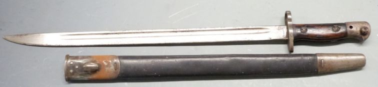British 1907 pattern sword bayonet, with cleaning hole in pommel, Wilkinson maker, with some clear
