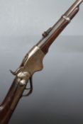 Spencer model 1865 .50 calibre underlever repeating percussion hammer action carbine rifle with