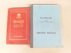 Daimler SP250 handbook, first edition 1959 and service manual