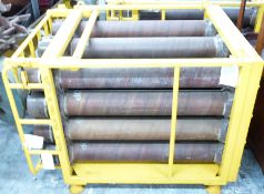 Military transportation crate of 4.5 inch Mk8 gun shell storage tubes. Consigned by a Royal Navy