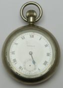 London Midland and Scottish railway Marvin keyless winding open faced pocket watch with inset