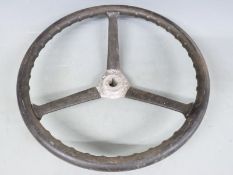 Circa 1930 vintage Morris Minor car steering wheel, diameter 40cm