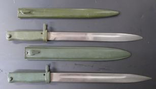 Two German Ersatz all steel bayonets, one stamped 2096 to crosspiece, the other with acceptance