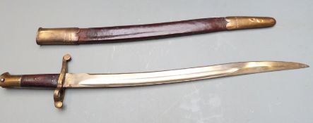 Portuguese sword bayonet believed used on a Westley Richards rifle c1840's, stamped 2919 to