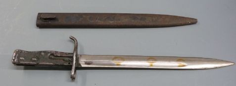 German 88/98 pattern Ersatz all steel knife bayonet with pressed steel hilt and upswept quillon,