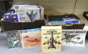 Books and folders on modern aircraft including World Aircraft Information Files, Modern Fighting
