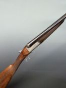 Joseph Lang & Son 12 bore side by side ejector shotgun with named and engraved locks, engraved