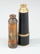 WWI Ottway style brass telescope dated 1915 together with an undated Ross of London example