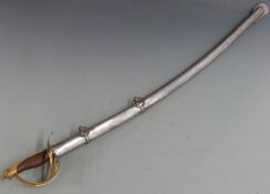 American style 1840 pattern Cavalry trooper's sword with 86cm blade and scabbard