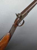 Westley Richards 14 bore side by side percussion hammer action gun with named and engraved locks,