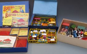 Britains model farm set including three tractors, figures, animals, buildings and accessories