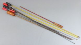 Eight metal rifle/ gun cleaning rods.