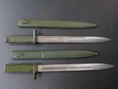 Two German 88/98 pattern Ersatz all steel bayonets, one with acceptance stamp, both with 31cm