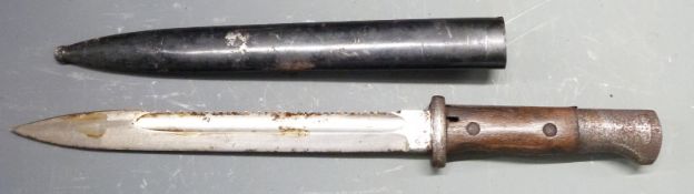 German 84/98 pattern sawback bayonet with flashguard, Gottlieb Hammesfahr Solingen Foche to ricasso,