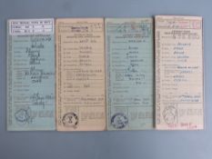 Four 'buff' car logbooks comprising 1960 Morris Minor, 1958 Morris Saloon, 1965 Morris Traveller and