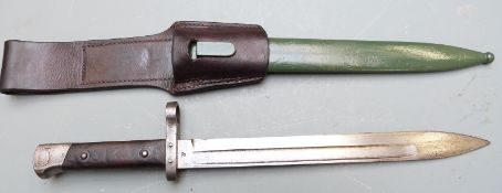 Austrian 1895 pattern Mannlicher bayonet, CEWG to ricasso, H8121 to crosspiece, with 25cm fullered