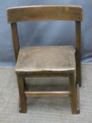 19thC country made child's oak chair, H56cm