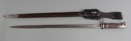 German S98 pattern bayonet, clearly stamped Erfurt makers, with regimental marks 142.R.11.164 to