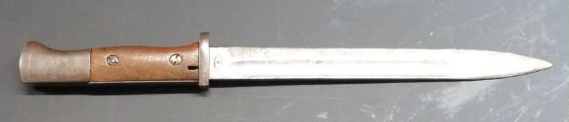German 84/98 pattern bayonet with flashguard, Rich A Herder to ricasso and 25cm fullered blade