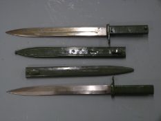 Two German 88/98 pattern Ersatz all steel bayonets, both with 31cm blades, one fullered the