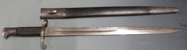 British 1887 pattern Martini Henry sword bayonet Mk1 converted to Mk4, clean stamps to ricasso, with