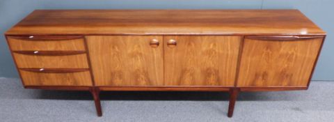 A H McIntosh & Co Ltd, retro/mid-century sideboard with felt fitted cutlery drawer, W224 D45 H75cm