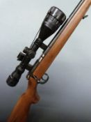 Puma Hunter .22LR bolt-action rifle with semi-pistol grip, sling suspension mounts, Nikko Sterling