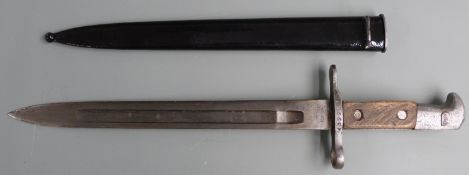 Swiss 1889/99 pattern Schmidt Rubin knife bayonet, Waffenfabrik Neuhausen to ricasso, 432205 to